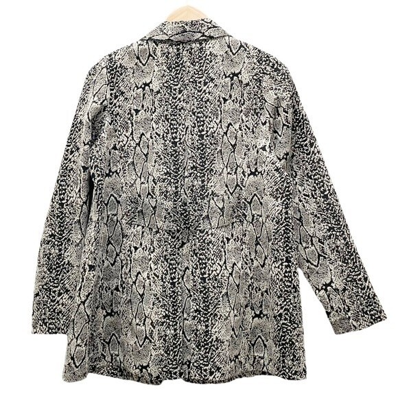 Misook Metallic Snake Reptile Print Open Front Topper Jacket Women’s Size Medium - Picture 3 of 11
